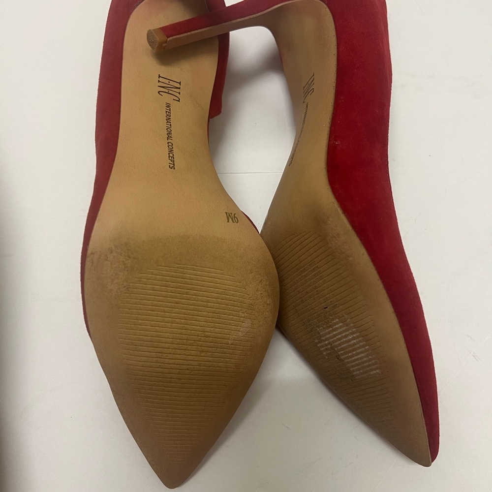 INC International Concepts Kenjay Dorsay Stilleto Heels shoes Red Size 9 - Picture 10 of 11